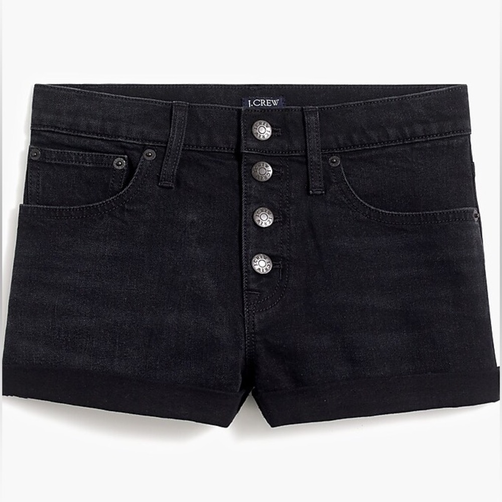 J.Crew Button-front denim shirt in washed black Sz 28 NWT